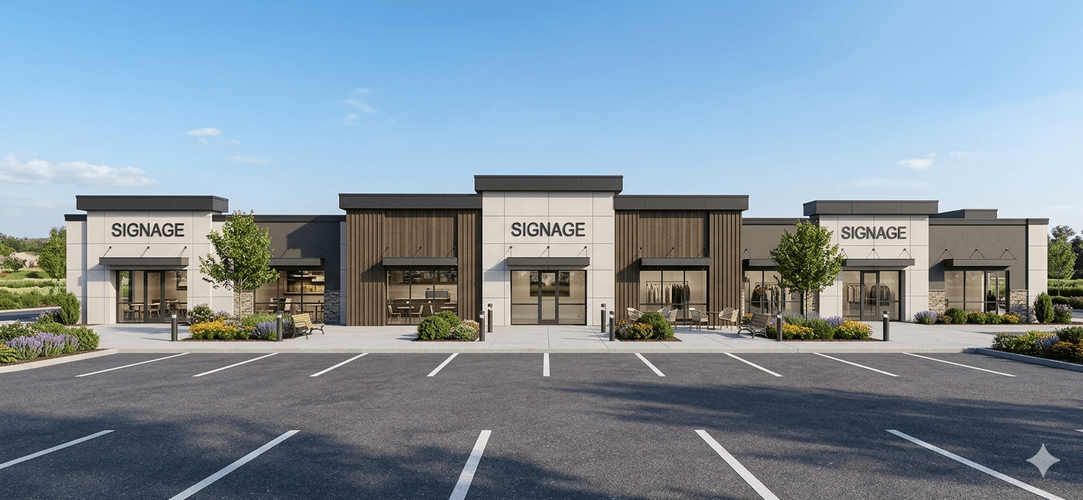Retail strip rendering