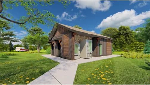 Tunatua RV Park bath house, architect’s rendering