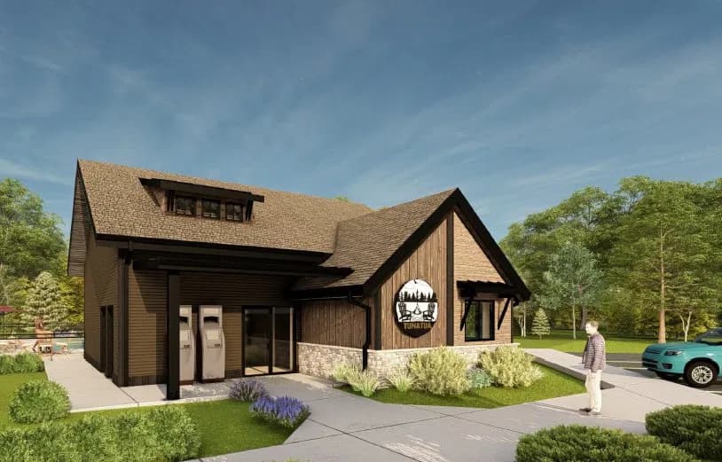 Tunatua RV Park welcome center, architect’s rendering